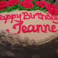 Birthday Cake Chocolate Cake, Raspberry Filling, Whipped Cream Icing, Buttercream decorations