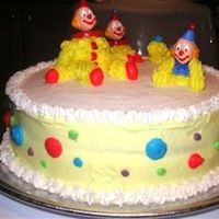 Clown Cake Wilton Course 1, Class 3 Clown CakeFrench Vanilla Cake, Raspberry filling w/class buttercream icing