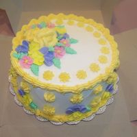 Yellow Birthday Cake THIS IS A YELLOW BIRTHDAY CAKE I MADE FOR MY BEST FRIEND.