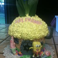 Sponge Bob I used the Wilton huge cupcake pan for this cake. All buttercream except for Sponge Bob , Patrick and Gary. Added my own style to this cake...