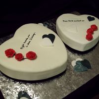 Bridal Shower Cake Fondant heart cakes with Dreamsicle filling