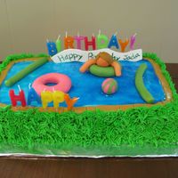 Pool Party Cake Eighth Birthday Cake