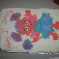 Abby Cadabby My first freehand character cake. I spent so much time on the drawing that I was too burnt out to do a border. She didn't seem to mind...