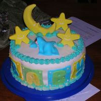 Sweet Dreams This is a baby shower cake made for a friend of mt daughter. The boarders are RI,but the rest is fondant.This is the first cake i have ever...