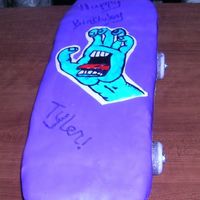 Screaming Hand Skateboard cake for 17th bday party original art work by Jim Phillips