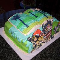 Where The Wild Things Are A first birthday for a family I know. The base cake is a 2-layer, 11X15 cake with another book cake on top (bigger than it looks in the...