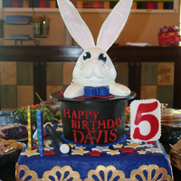 Magic Bunny Cake Bunny head made with crispy treats and covered with gumpaste. The ears are made with gumpaste too. Cakes are covered with MMF.I just bought...