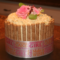 Rachel's 36Th I used all the cake scraps from leveling another cake and layered it, alternating with chocolate fudge and stabalized whipped cream. I...