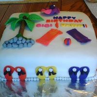 1 Of 2 Of Gigi's B-Day Cake This cake was originally supposed to be a 3 tiered cake (see 2 of 2 of Gigi's b-day cake). However this was my first attempt at 3...