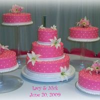 Hot Pink Wedding Cake Covered in buttercream
