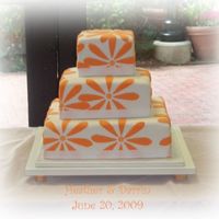 Wedding Cake Fondant covered wedding cake. 1 of 2 cakes this weekend. Both were my first cakes! What was I thinking!!!!