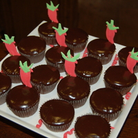 Mexican Chocolate Cupcakes These are mexican chocolate cupcakes I made to take to a chili- cook off.