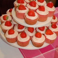 Strawberry Cupcakes Strawberry cupcakes with strawberry cream cheese frosting. I made these for a bake sale.