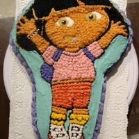 Dora The Explorer This was my first stab at the Dora cake. Other than the "haircut" i gave her on her bangs it's not too shabby. It is a...
