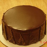 Chocolate Peanut Butter Cake Chocolate genoise cake w/peanut butter buttercream frosting