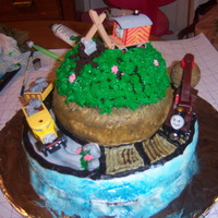 Thomas The Train Chacters I made this mostly from fondant. My very first Fondant cake! The three thomas characters were the ones my son wanted for his birthday. It...