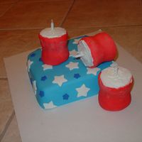 Firecracker Cake White cake filled with vanilla pudding. MMF and buttercream.