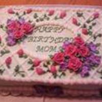 Pink/purple Roses Pound cake w/ buttercream frosting