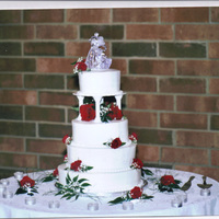 Buttercream And Roses W/ Led Lights 1st wedding cake ..only 2 months after taking wilton's classes