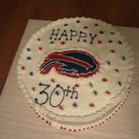 Buffalo Bills Butter cream and logo is FBCT