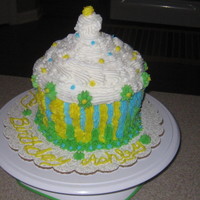 Giant Cupcake This is my first Giant Cupcake. I am very pleased with it! I made it for a young lady in my college class for her Birthday. She loved it...
