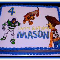 Toy Story Birthday Cake BC with hand painted fondant characters.