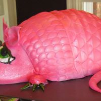 Lil' Miss Armadillo Armadillo cake made for a sweet sixteen party. Client want ed a "pretty armadillo".