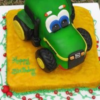 Johnny The Tractor Johnny the Tractor is a character John Deere uses in coloring books, movies, and apparel. The customer was a tomato farmer so I added some...