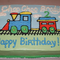 Choo Choo All buttercream. Hand drawn