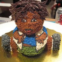 Diego I made this as a little "smash-me" cake for my friend's son's 2nd b-day...I used the mini 3D stand-up bear pan from...