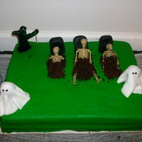 Graveyard done for girl @ works party, chocolate cake with bavarian cream filling