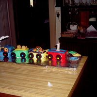 Choo Choo! My sons first birthday! I am a beginner as you can see. I had alot of fundecorating this cake.