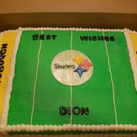 Steelers Cake WASC covered in buttercream with mmf accents
