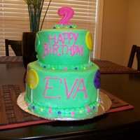 Lollipop Cake WASC with buttercream icing. The lollipops are mmf with real lollipop sticks. Thanks to ccers for all your help.