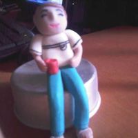 Coffee Time a man in his coffee break-sugar paste.