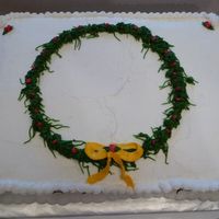 Christmas Wreath This was a chocolate cake with an amazing chestnut buttercream. As you can see, the frosting cracked while the cake was being moved. The...