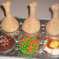 Tv Dinner Night This cupcake display placed second in the cupcake division at the Austin cake show February 2010.