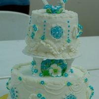 My First Wedding Cake! This retrotastic number was my first wedding cake. Will Wilton please update their books?!