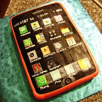 Iphone Cake 12x8 cake covered in black and hot pink tinted fondant. I hand-painted all the app icons. I used the same apps as the bday girl's...