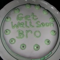 Get Well Soon Chocolate cake with white chocolate buttercream. I used RoyalIce Icing to cover the cake. It was the first time I ever did. It was easier...