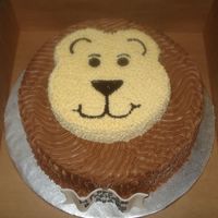 Lion Cake 12" round cake with a 8" round cake for the face.