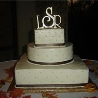 Wedding Cake WASC cake with raspberry jam covered in SMBC. This is my friend and I's first wedding cake.