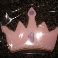 Crown Cookie Favor Cookie favors I made for my daughter's first birthday. Her cake was in shape of a crown.