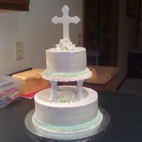 60Th Aniversary b/c icing and fondant cross