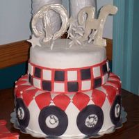 1950's Theme Cake I made this cake for my father in law's 65th birthday. They planned a 50's theme.