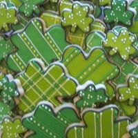 St. Pat's Day Assortment Close up of the cookie tray for the St. Pat's Day celebration. Basic sugar cookie w/RI