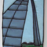 The Gateway Arch Sugar cookie w/RI. Cookie for a Welcome to St. Louis gift basket. Inspired by semi-vintage postcard.