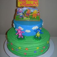 Backyardigans Cake This is all white cake with buttercream frosting