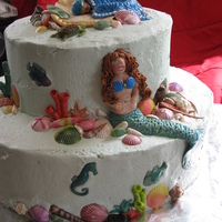 Iris' Baby Shower - Shells & Mermaid Buttercream with 50/50 shells, baby & mermaid