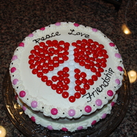Valentine's Day Rainbow Friendship Cake For Valentine's day my daughter had a few friends over for a slumber party. The cake is "rainbow" cake (although I didn'...